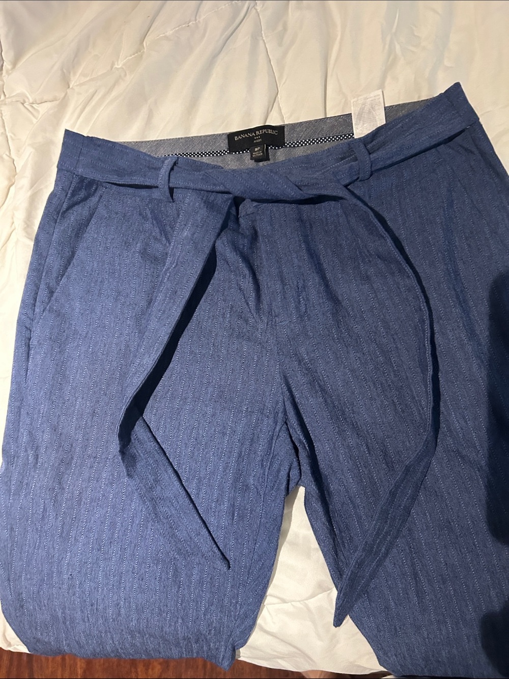 Banana Republic Blue Tie-Waist Chinos